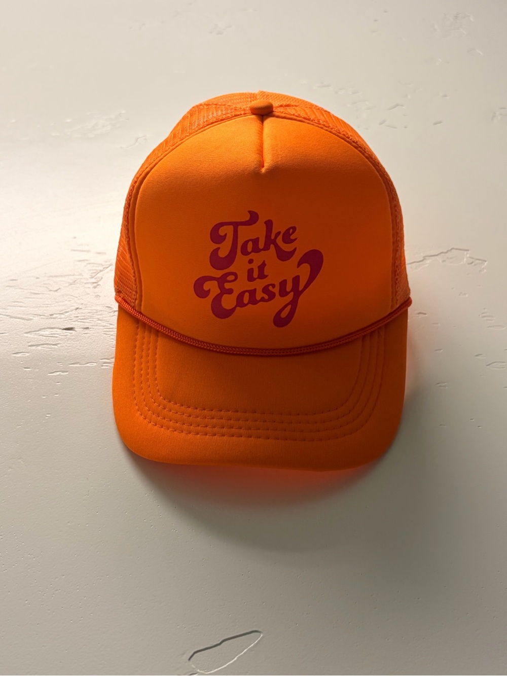 Orange 'Take It Easy' Trucker Hat